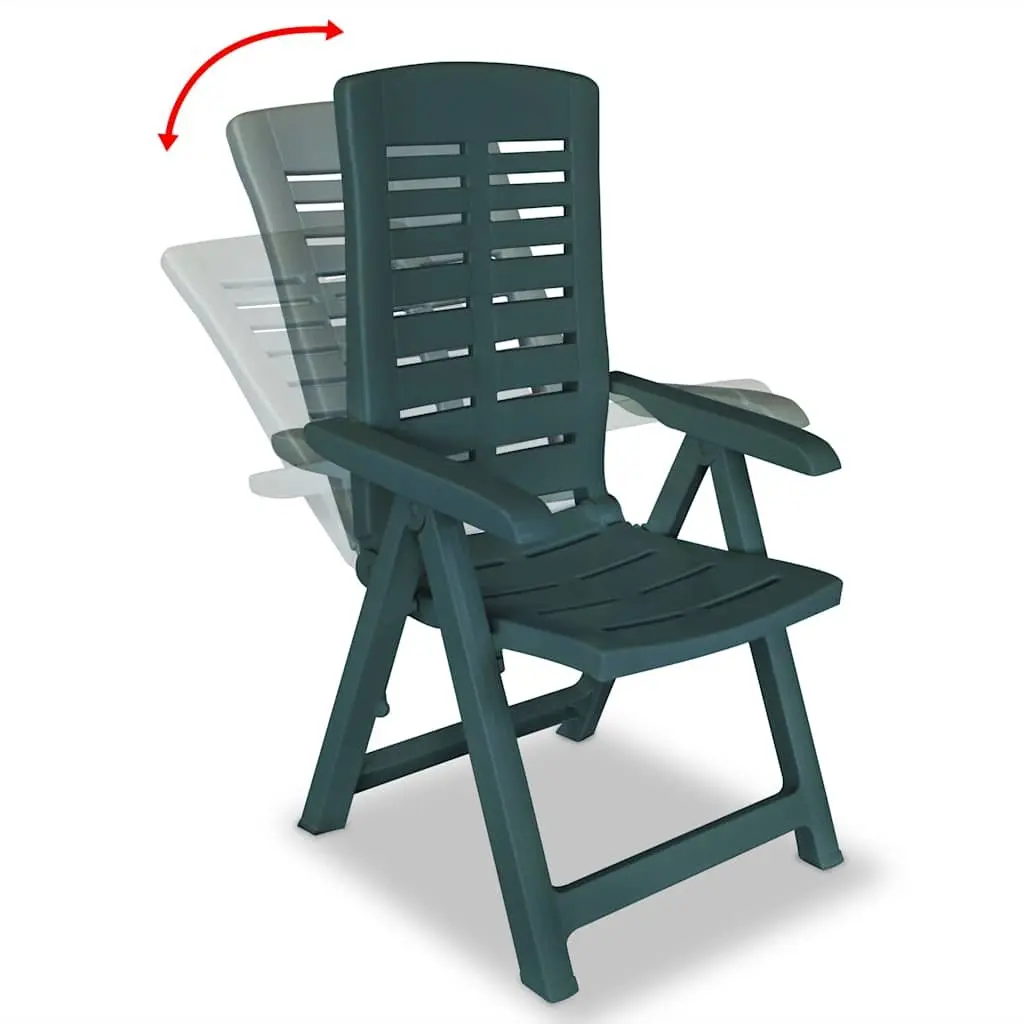 Reclining Garden Chairs for Outdoor Use 4 Piece Lightweight Plastic