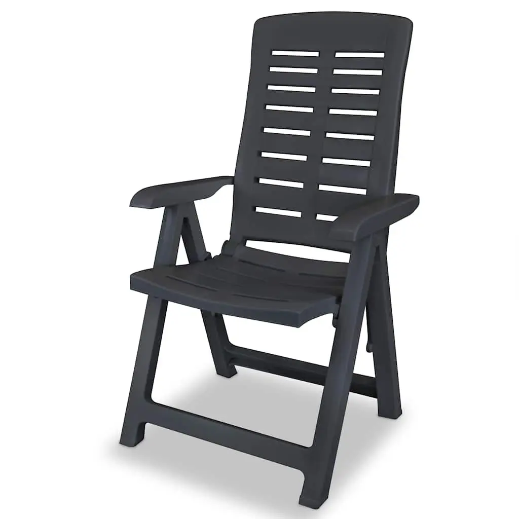 Reclining Garden Chairs Set 4 Piece Outdoor Patio Anthracite Plastic