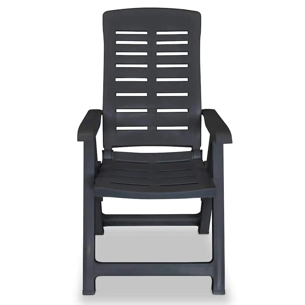 Reclining Garden Chairs Set 4 Piece Outdoor Patio Anthracite Plastic
