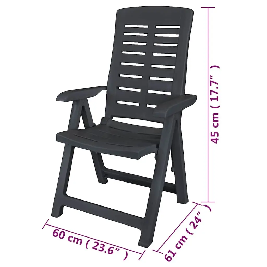 Set of 6 Anthracite Outdoor Chairs