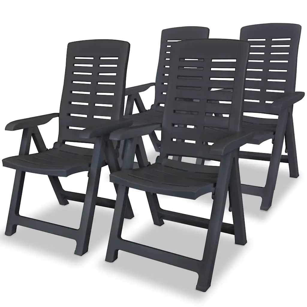 Outdoor Dining Set 5 Piece Plastic Table Chairs Folding Garden Patio Furniture