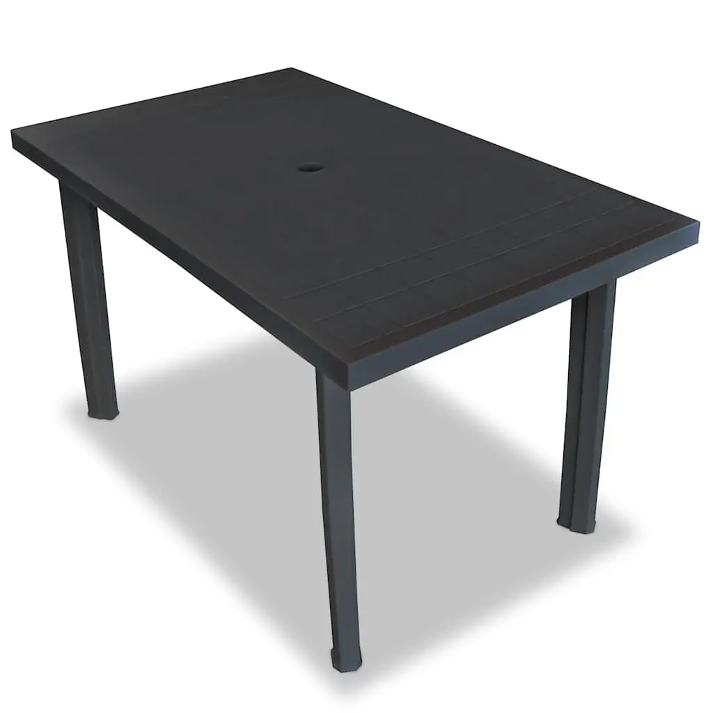 Outdoor Dining Set 7 Piece Plastic Anthracite Garden Table Folding Chairs