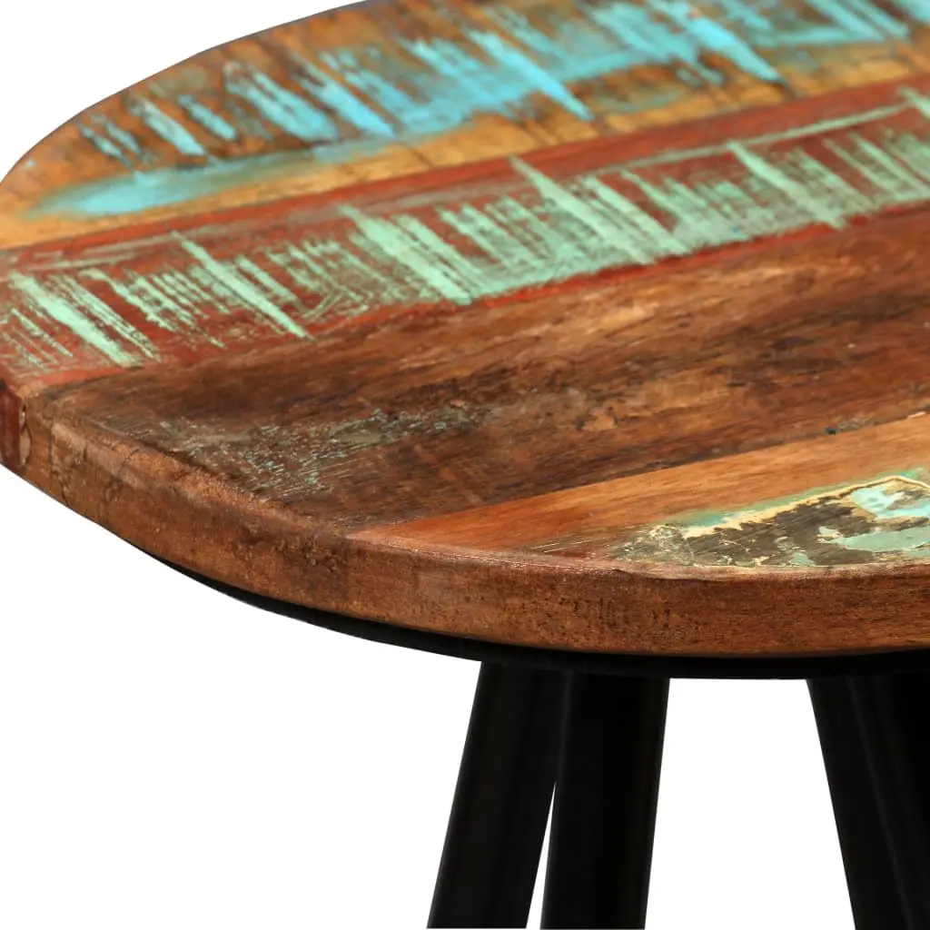 Bar Set 5 Pieces Solid Reclaimed Wood Industrial Style Table Stools Brown