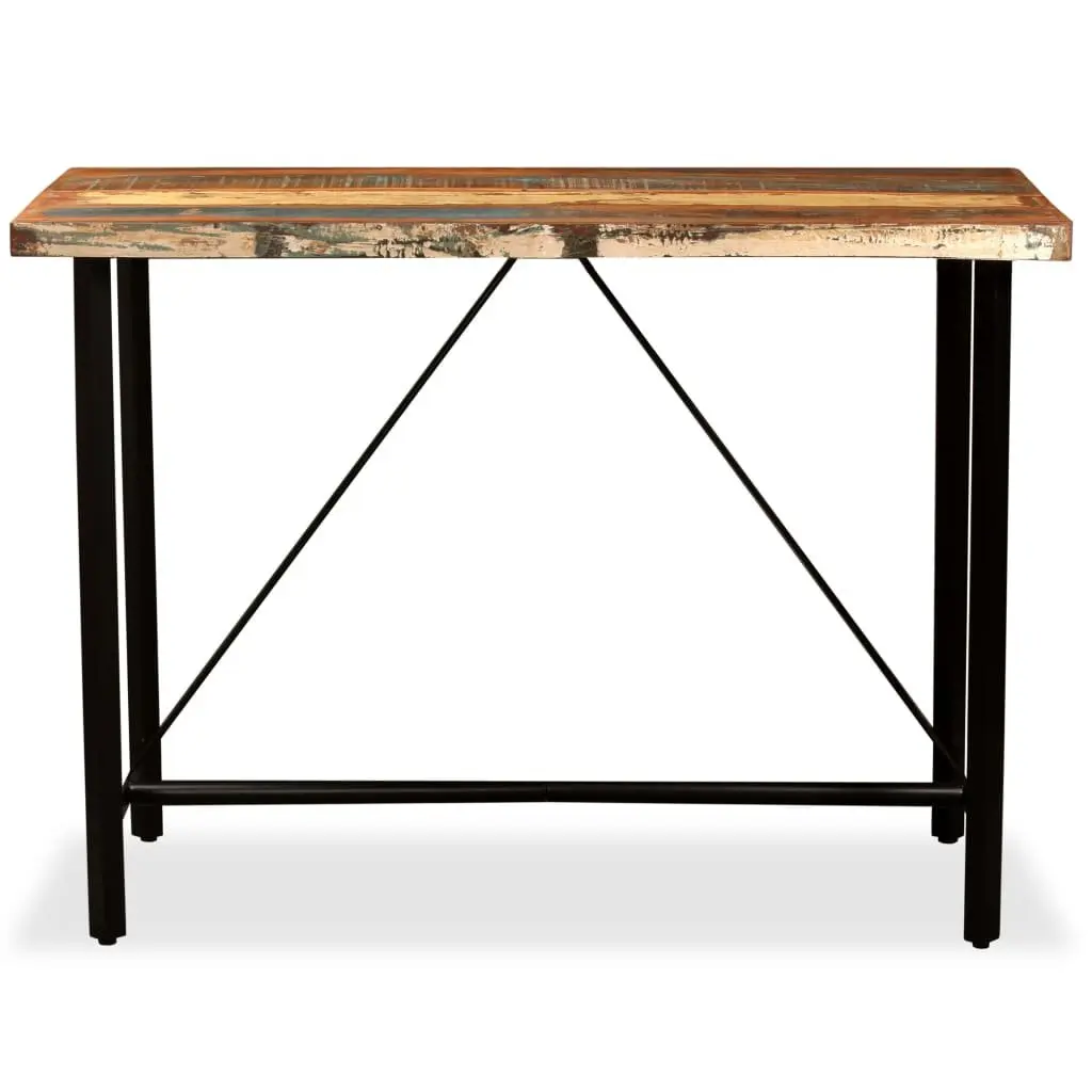 Bar Set 5 Pieces Solid Reclaimed Wood Industrial Style Table Stools Brown
