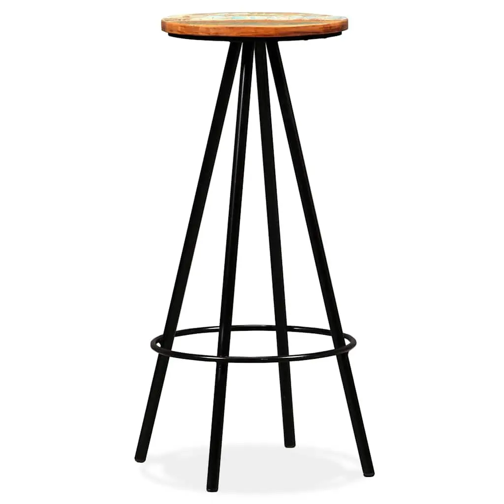 Bar Set 5 Pieces Solid Reclaimed Wood Industrial Style Table Stools Brown