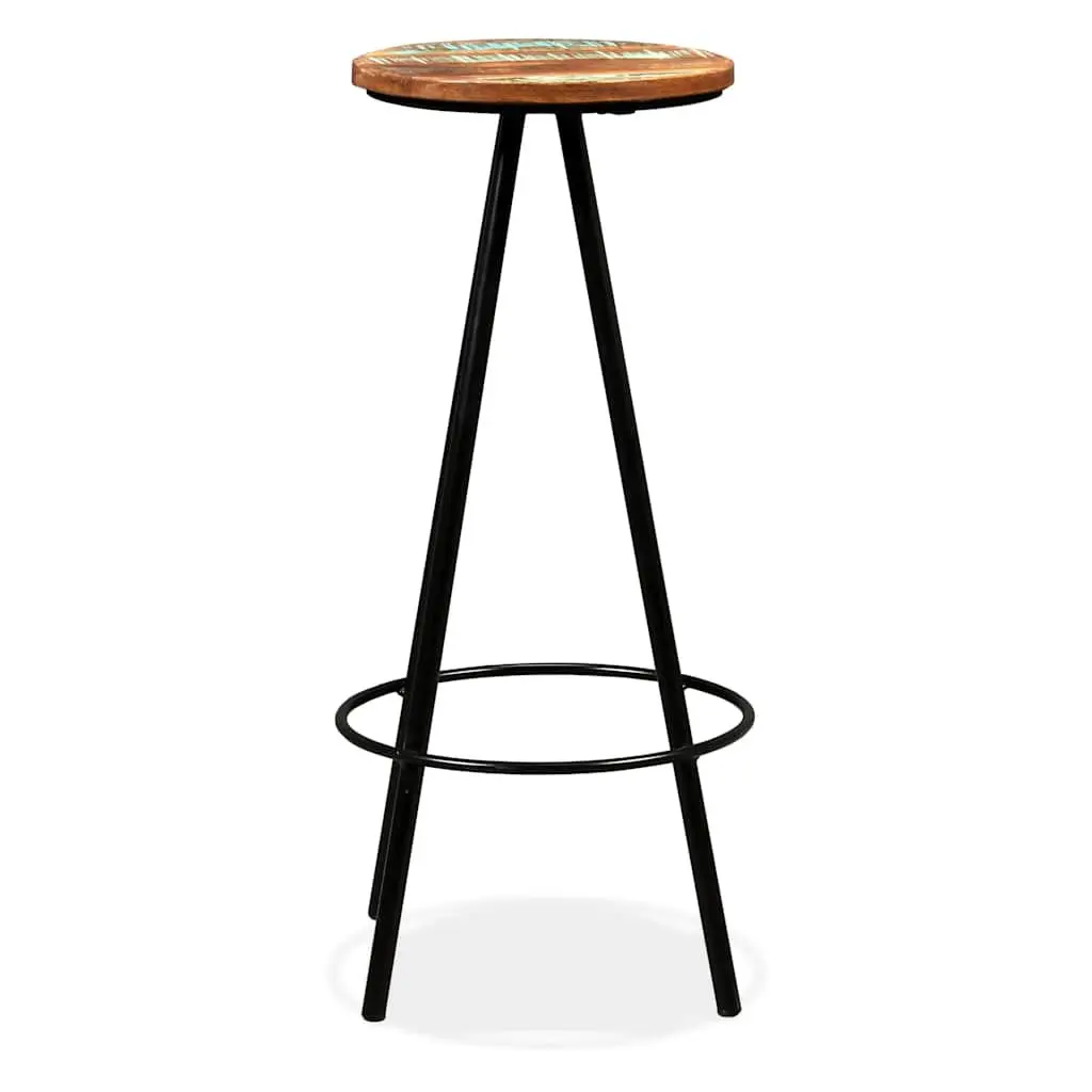 Bar Set 5 Pieces Solid Reclaimed Wood Industrial Style Table Stools Brown
