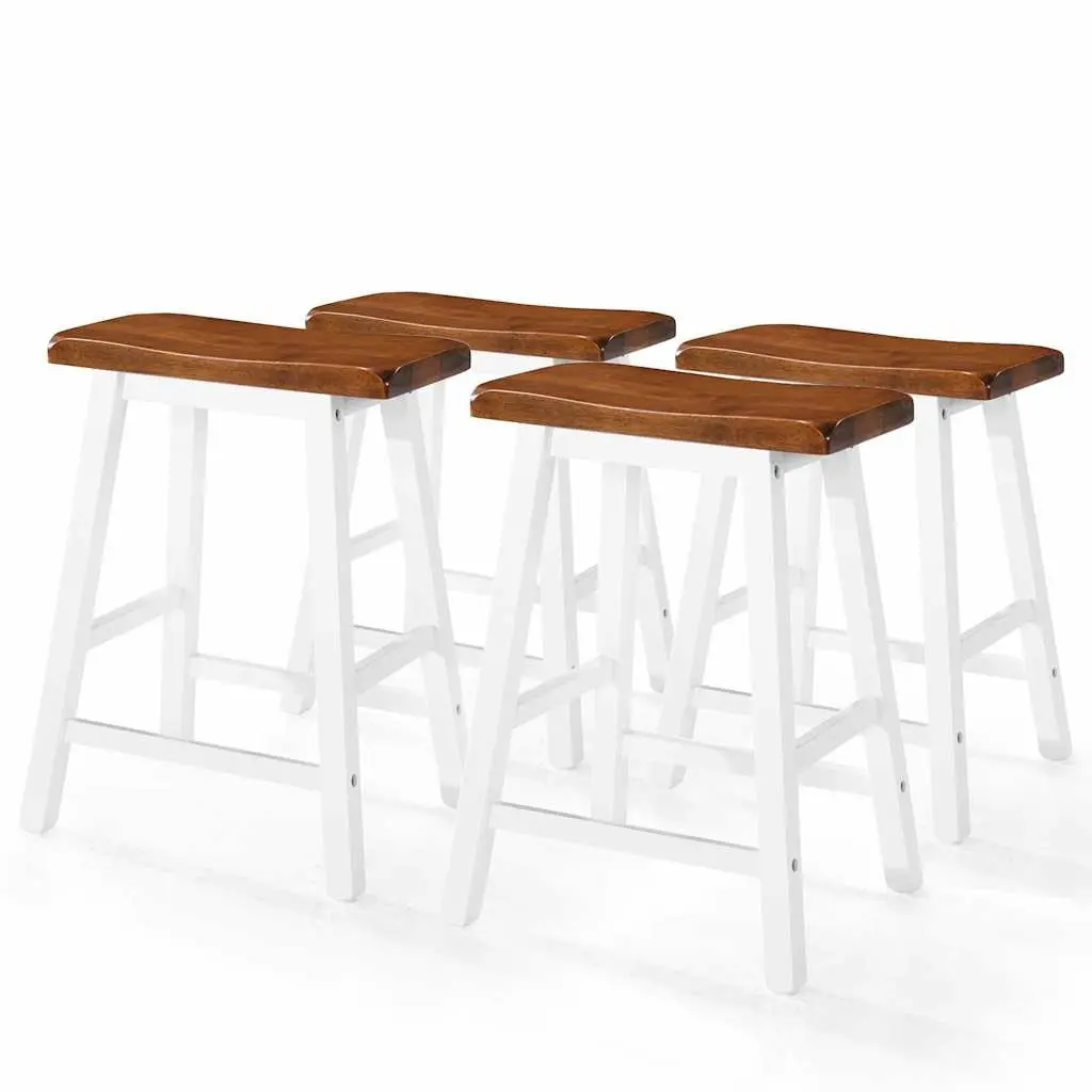 Bar Table and Stool Set 5 Pieces Solid Wood Kitchen Dining Furniture Brown