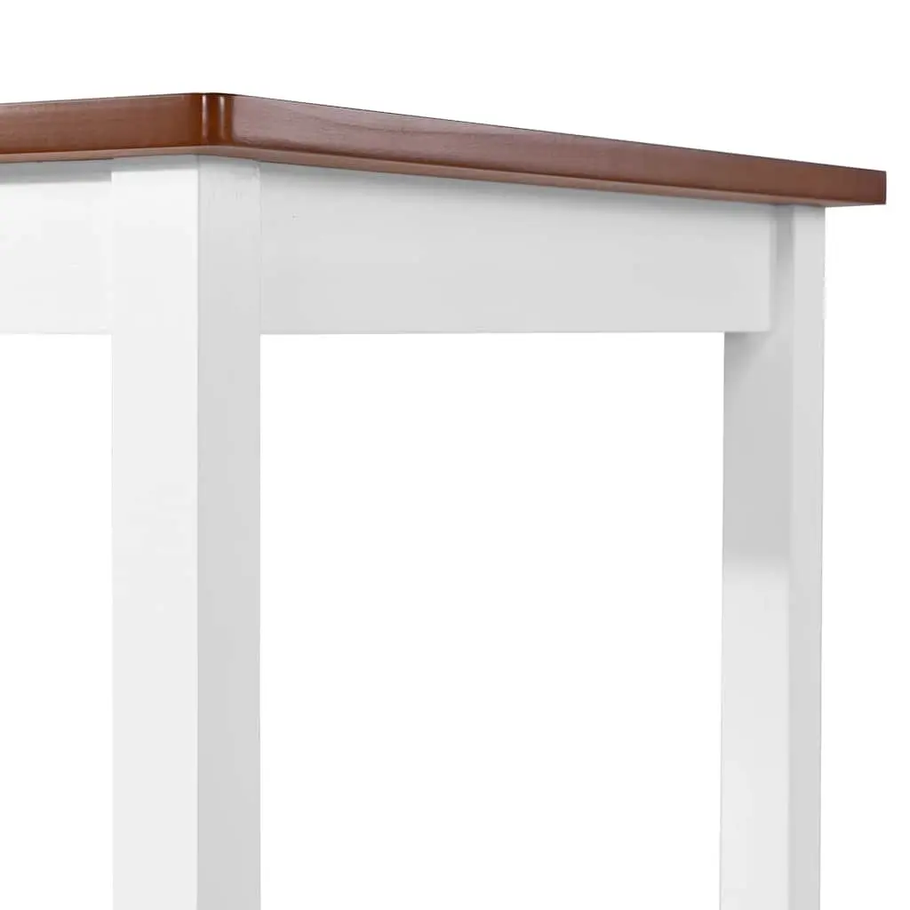 Bar Table and Stool Set 5 Pieces Solid Wood Kitchen Dining Furniture Brown