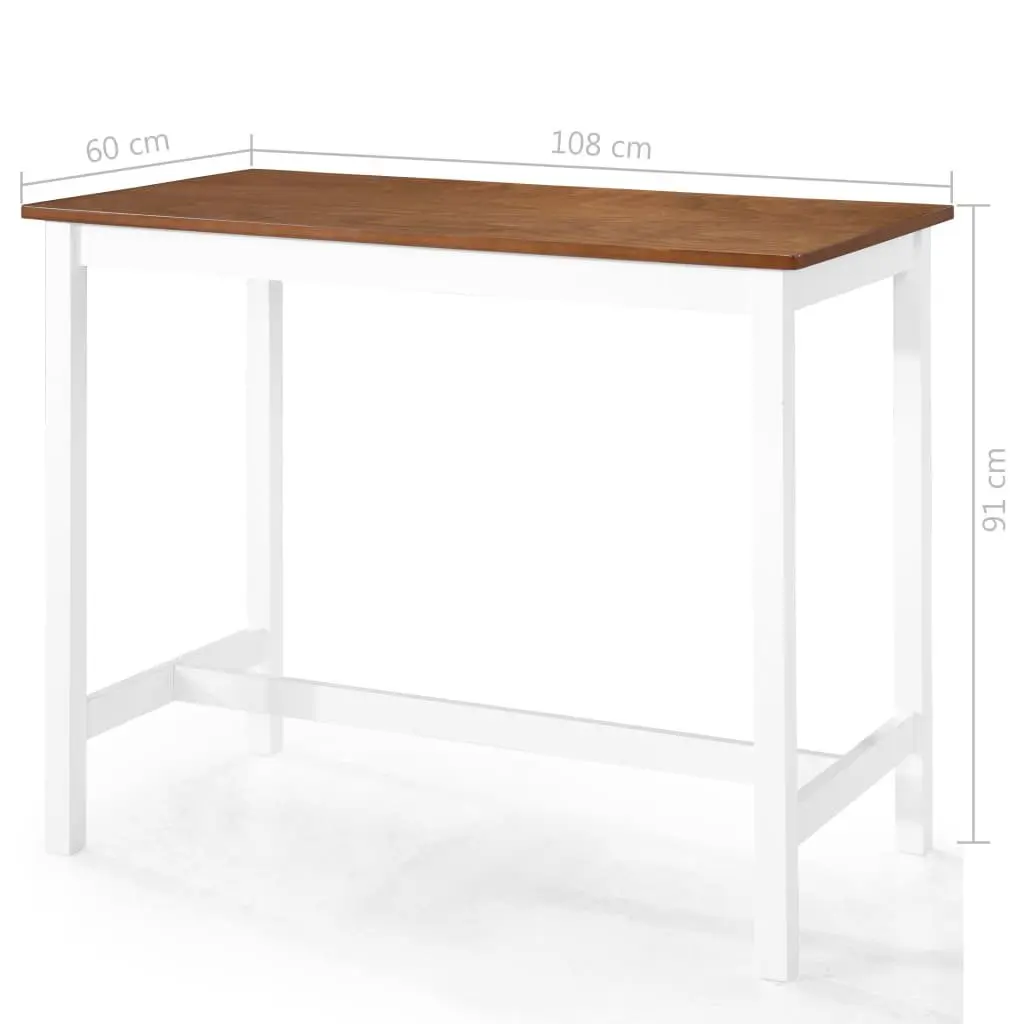Bar Table and Stool Set 5 Pieces Kitchen Dining Furniture MDF Wood Dark Brown