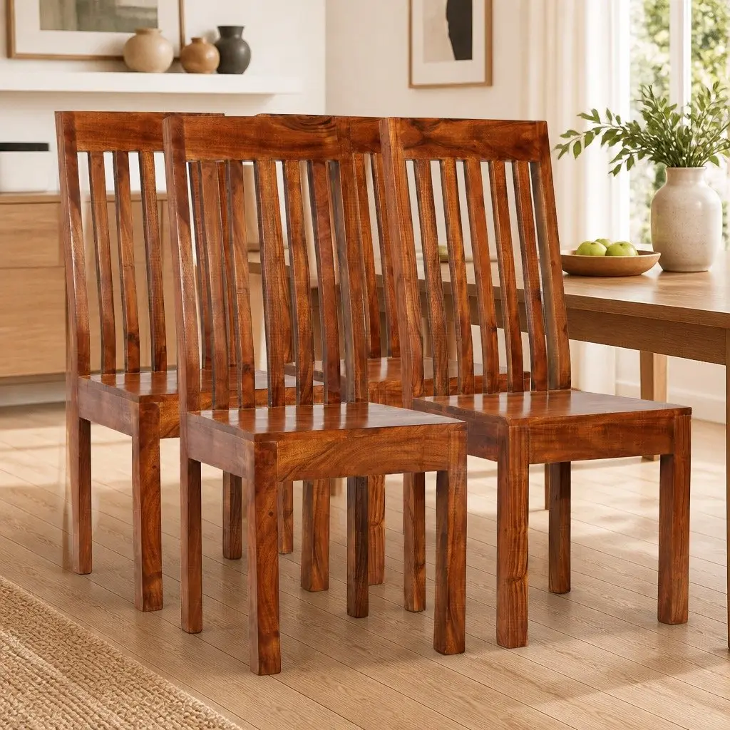 Dining Chairs Set for Kitchen Modern Solid Wood 4 Piece