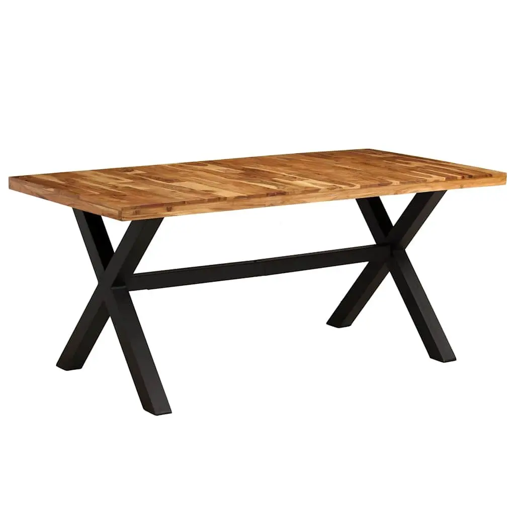 Dining Table Set 7 Pieces Solid Acacia Mango Wood Brown Kitchen Furniture