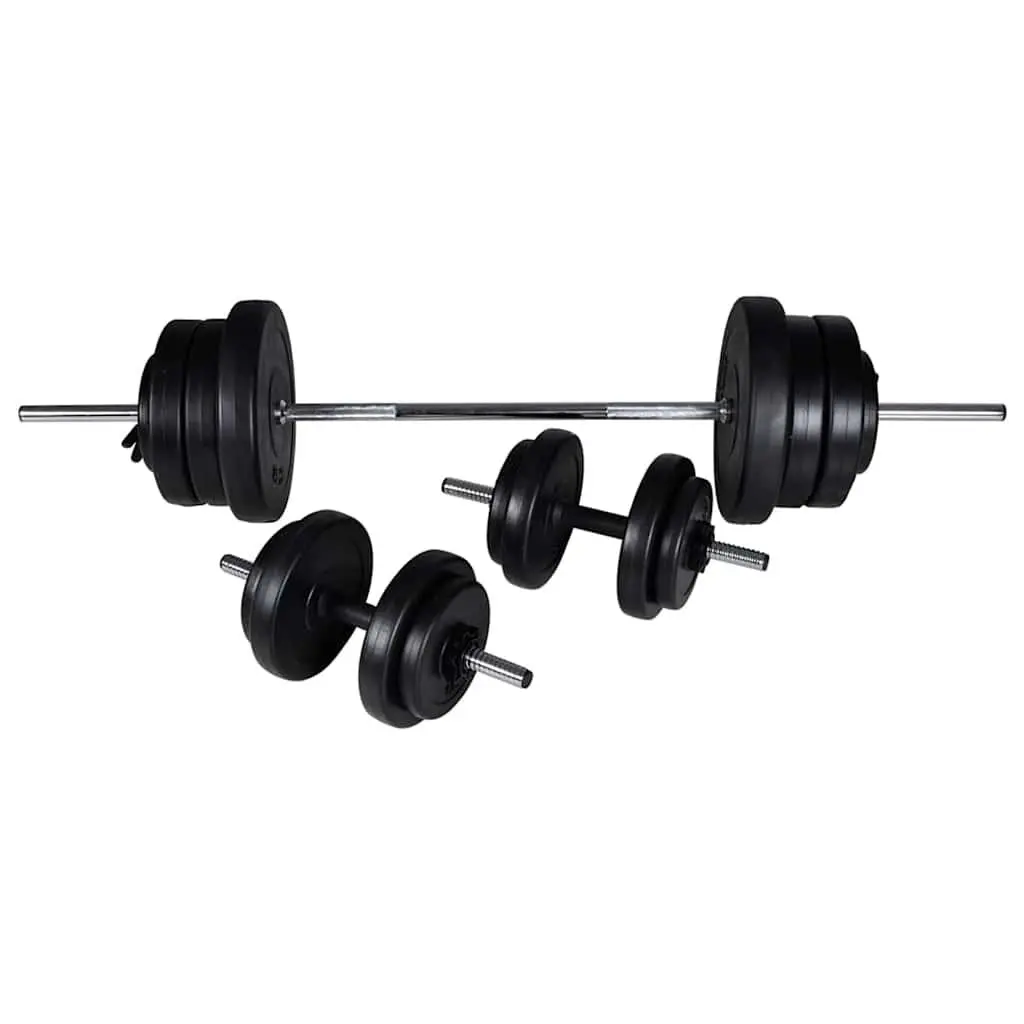 Workout Bench Adjustable Backrest Home Gym Barbell Dumbbell Weight Set 60.5kg