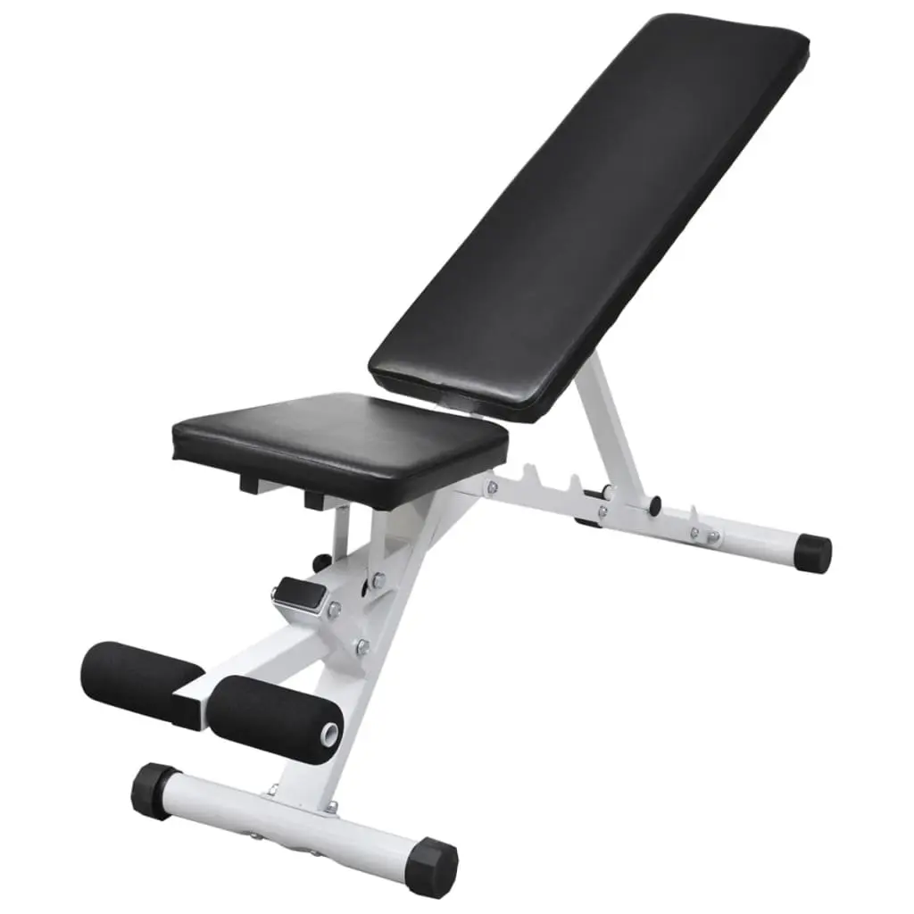 Workout Bench with Adjustable Backrest Barbell Dumbbell Weight Plates Set 60.5kg