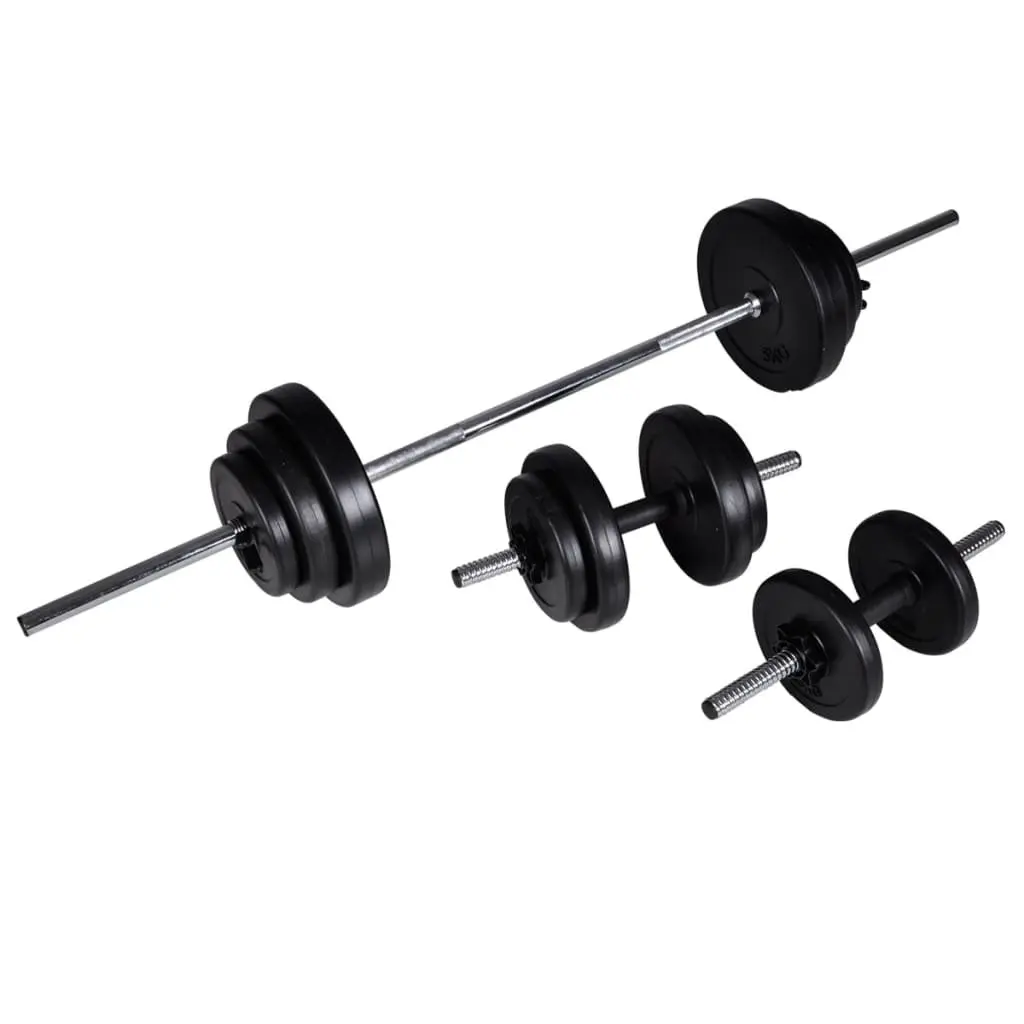 Folding Weight Bench with Barbell Set