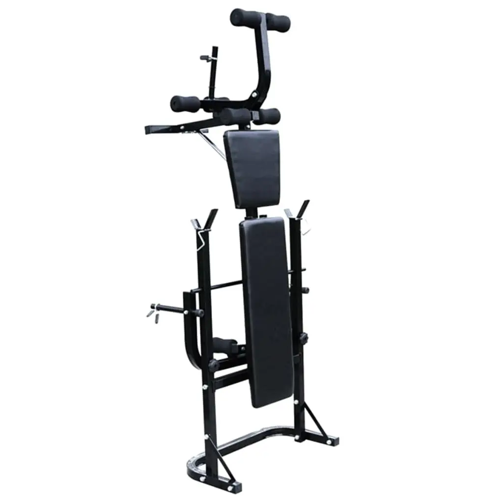 Folding Weight Bench with Barbell Set