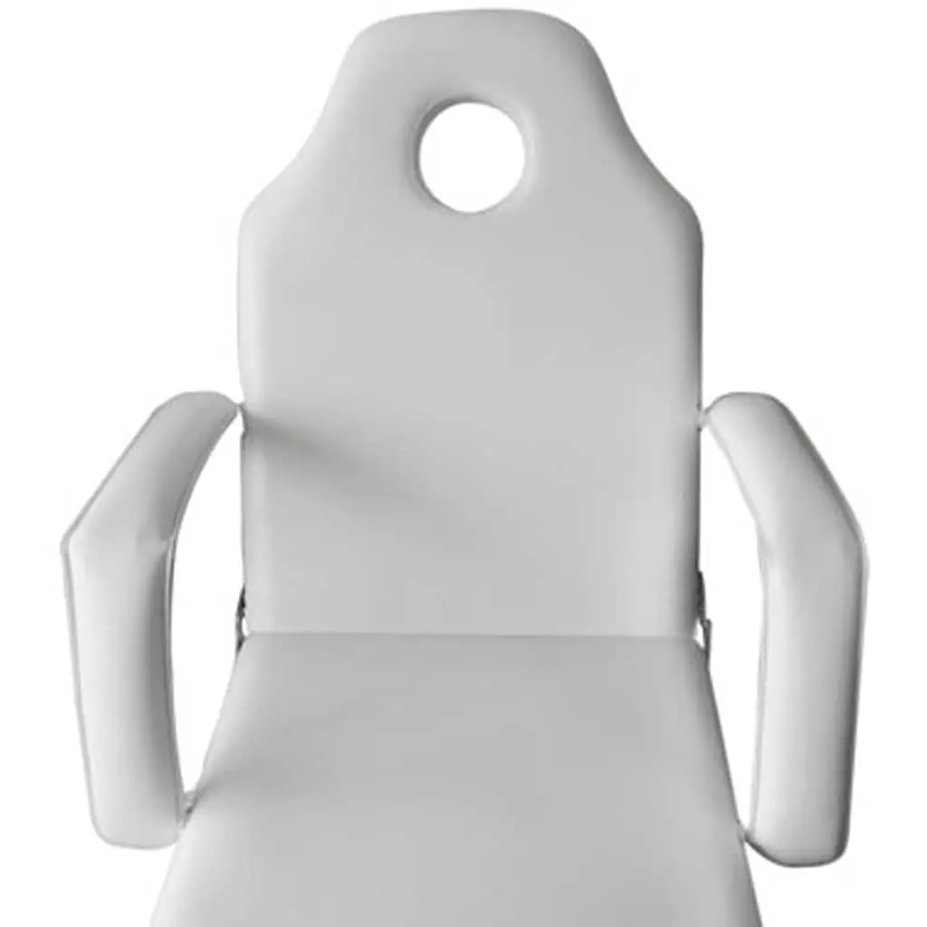 Adjustable Facial Bed for Massage Therapy White Artificial Leather