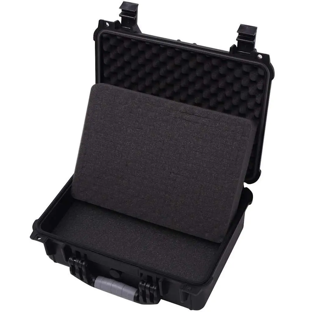 Protective Equipment Case Black Camera Bag Hard Case Travel Storage Organizer 40.6 x 33 x 17.4 cm