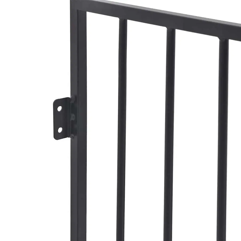 Fireplace Screen for Pets Indoor Black Steel Barrier with Swing Gate