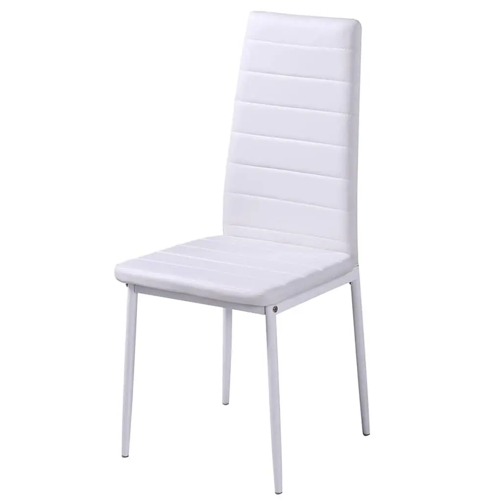 Dining Set Kitchen Table Chairs 5 Pieces Artificial Leather Black White Modern