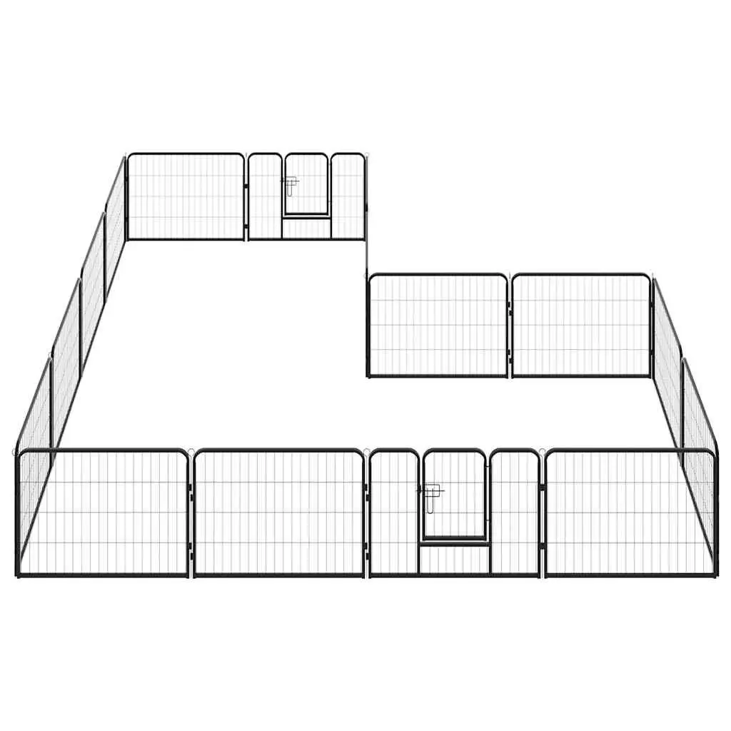 Dog Playpen Indoor Outdoor 16 Panels Steel Exercise Enclosure