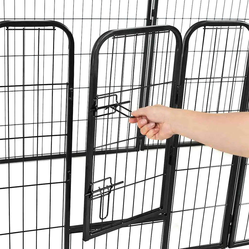 Dog Playpen Indoor Outdoor 16 Panels Steel Exercise Enclosure