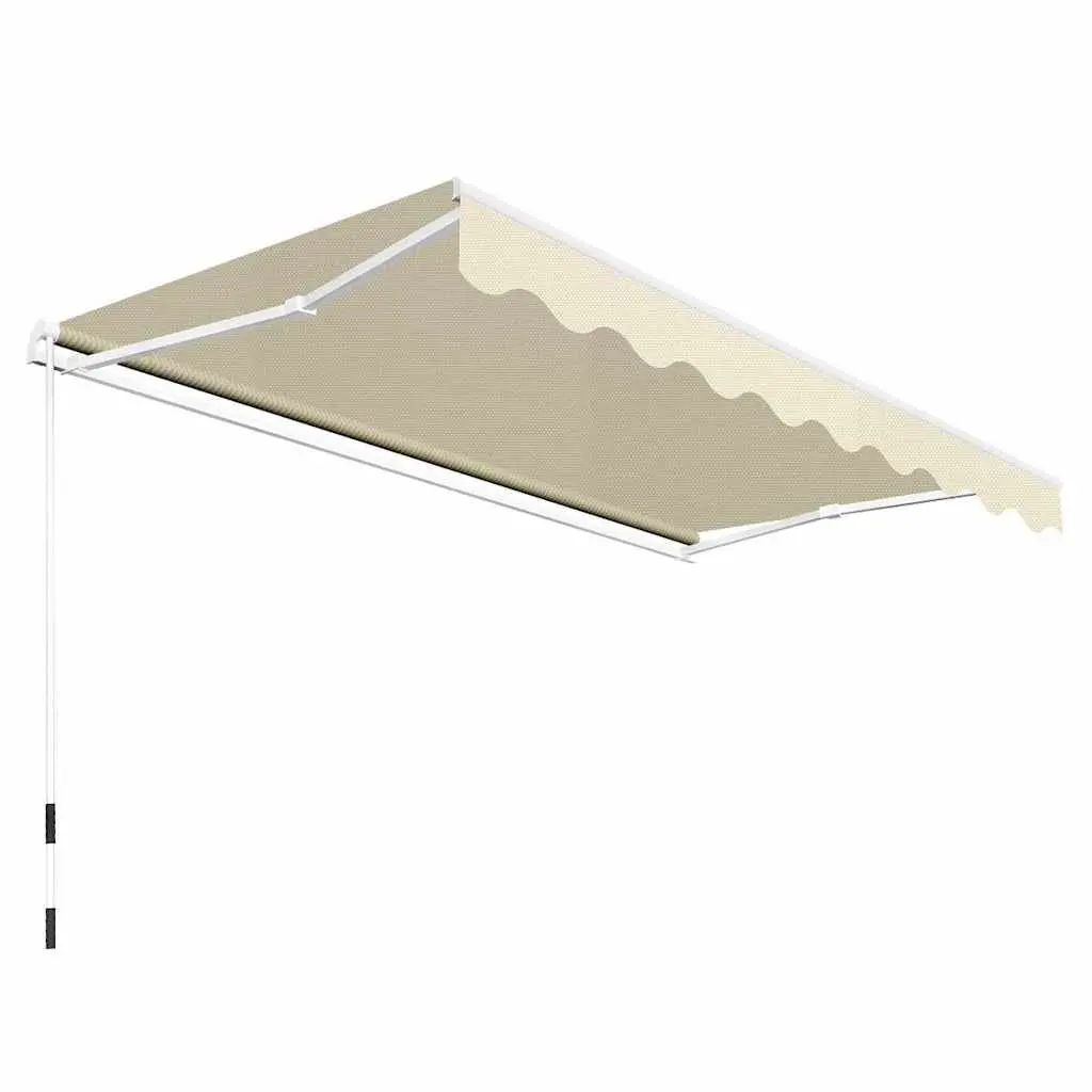 Folding Manual Awning 300cm Outdoor Patio Garden Shade Cream Window Door Canopy