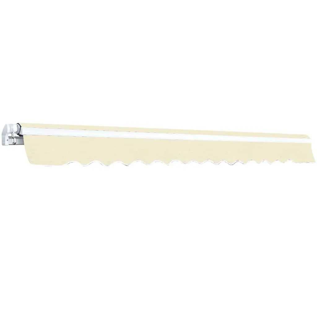 Folding Awning 400cm Patio Outdoor Shade Manual Crank Operated Cream