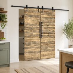 Sliding Door Hardware Kit: 183cm Steel Track & Components Included
