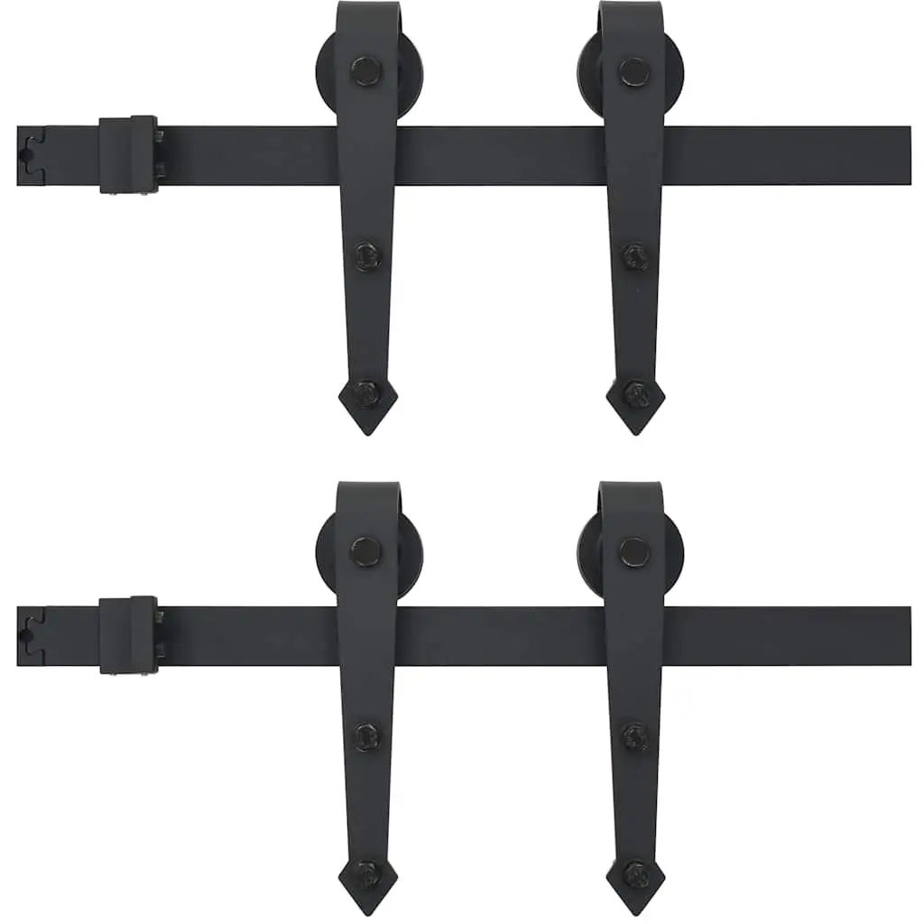Sliding Door Hardware Kit for Barn Door Kitchen Door Interior Sliding Door 2x183cm Steel Track Rail Roller System