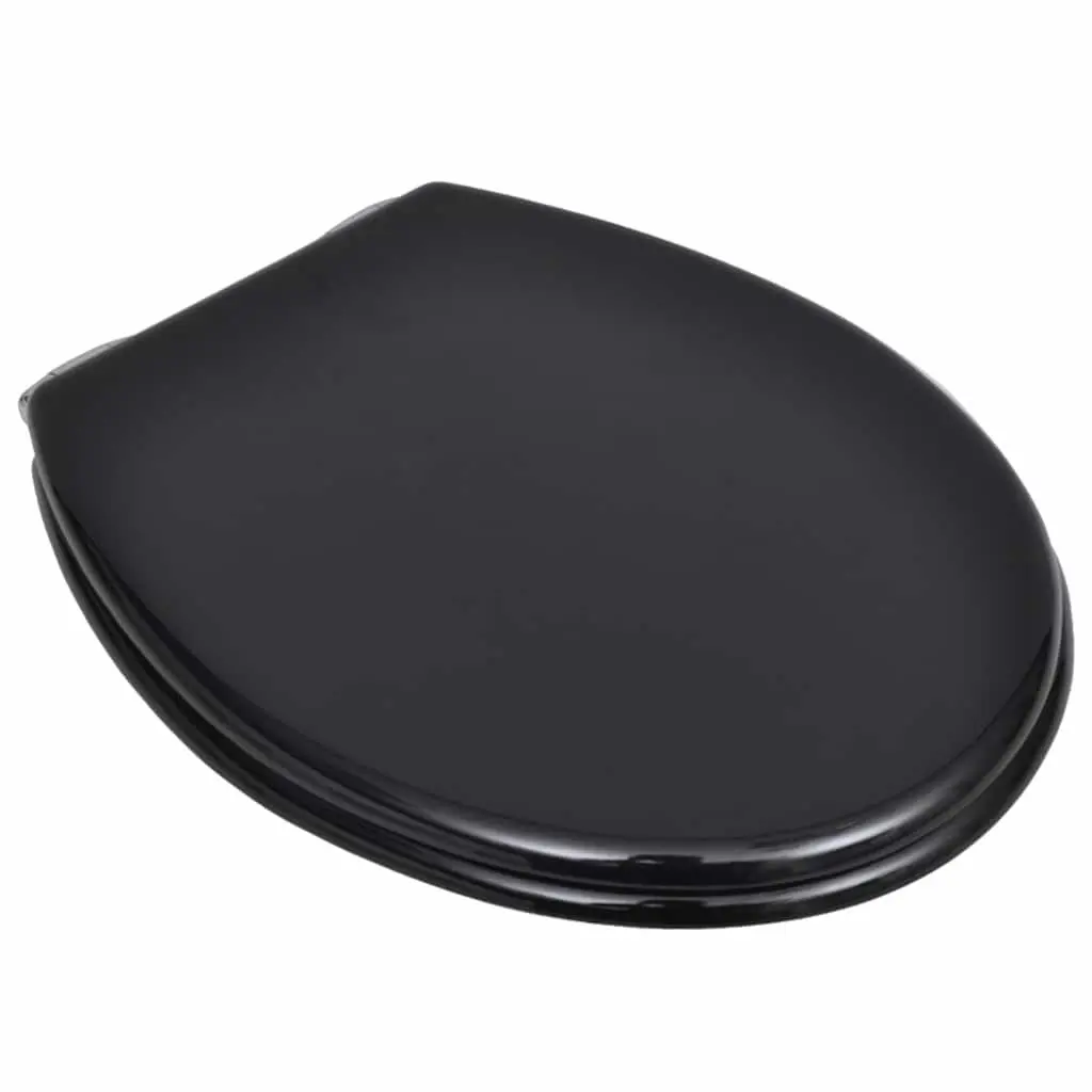 Toilet Seats Bathroom 2 Pack Black MDF Soft Close Lids