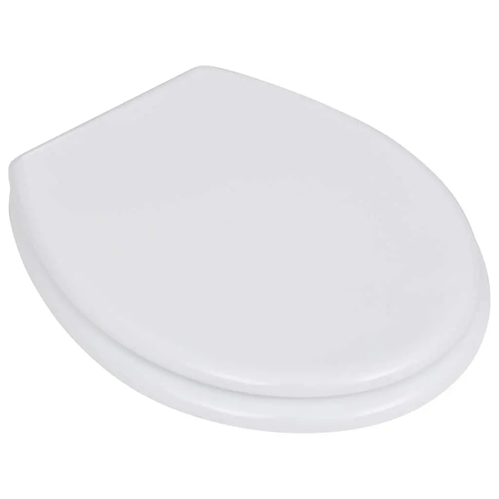 Toilet Seats with Lids 2 pcs White MDF Universal Bathroom Fixture