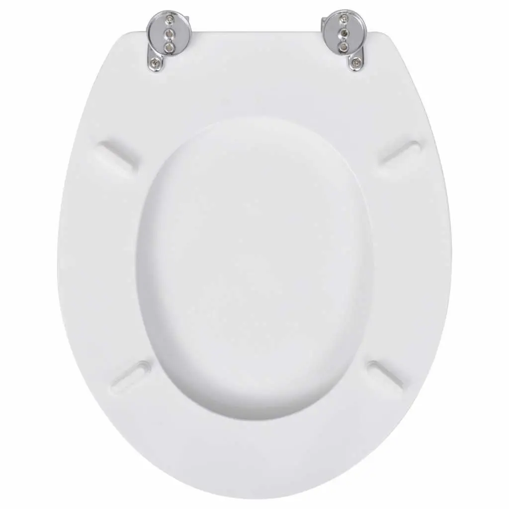 Toilet Seats with Lids 2 pcs White MDF Universal Bathroom Fixture