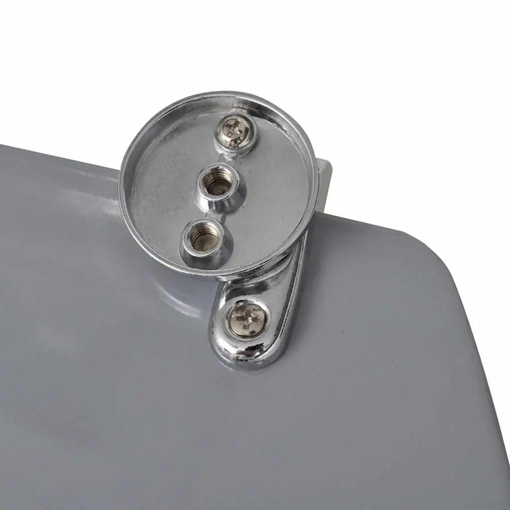 Toilet Seats with Lids 2 Pack Grey MDF Bathroom Fixture Adjustable Hinges