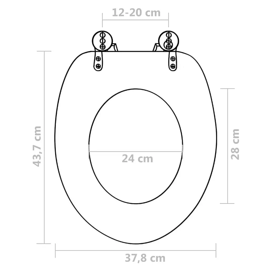 Toilet Seats with Lids 2 Pack Grey MDF Bathroom Fixture Adjustable Hinges