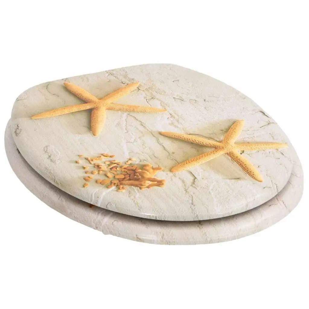 Toilet Seats with Lids 2 Pack Multicolour Sea Star Design Bathroom Accessory