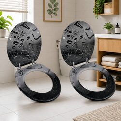 2 Piece MDF Toilet Seats with Lids - Adjustable Design