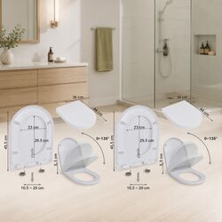 Specifications of Toilet Seats with Soft Close Lids, White Plastic – 2 Pack