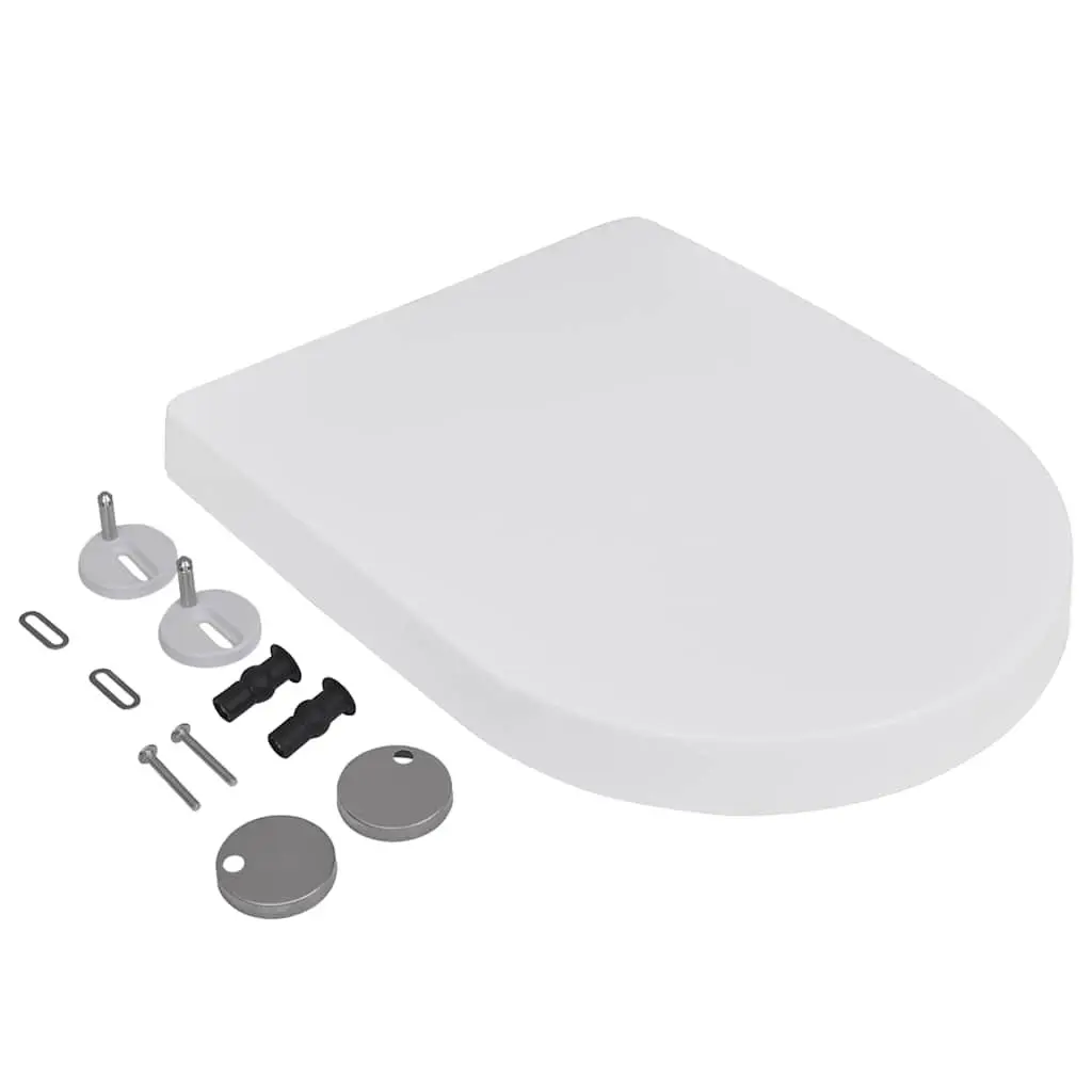 Toilet Seats Soft Close for Standard Bowl White Plastic 2 Pack