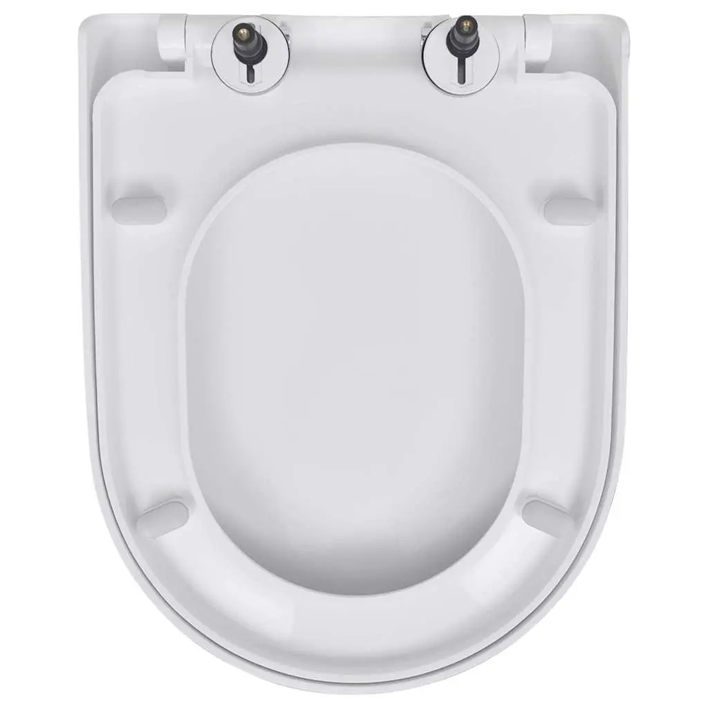 Toilet Seats Soft Close for Standard Bowl White Plastic 2 Pack