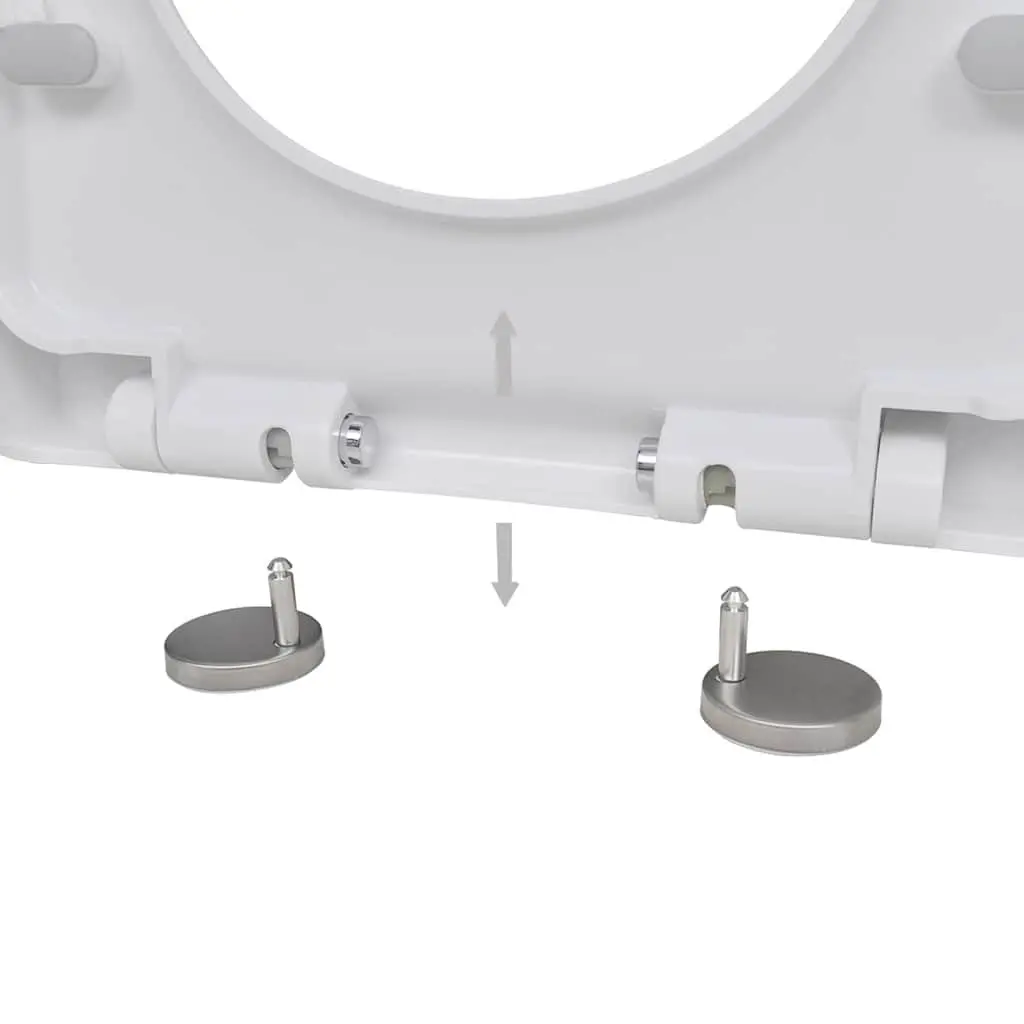 Toilet Seats Soft Close for Standard Bowl White Plastic 2 Pack