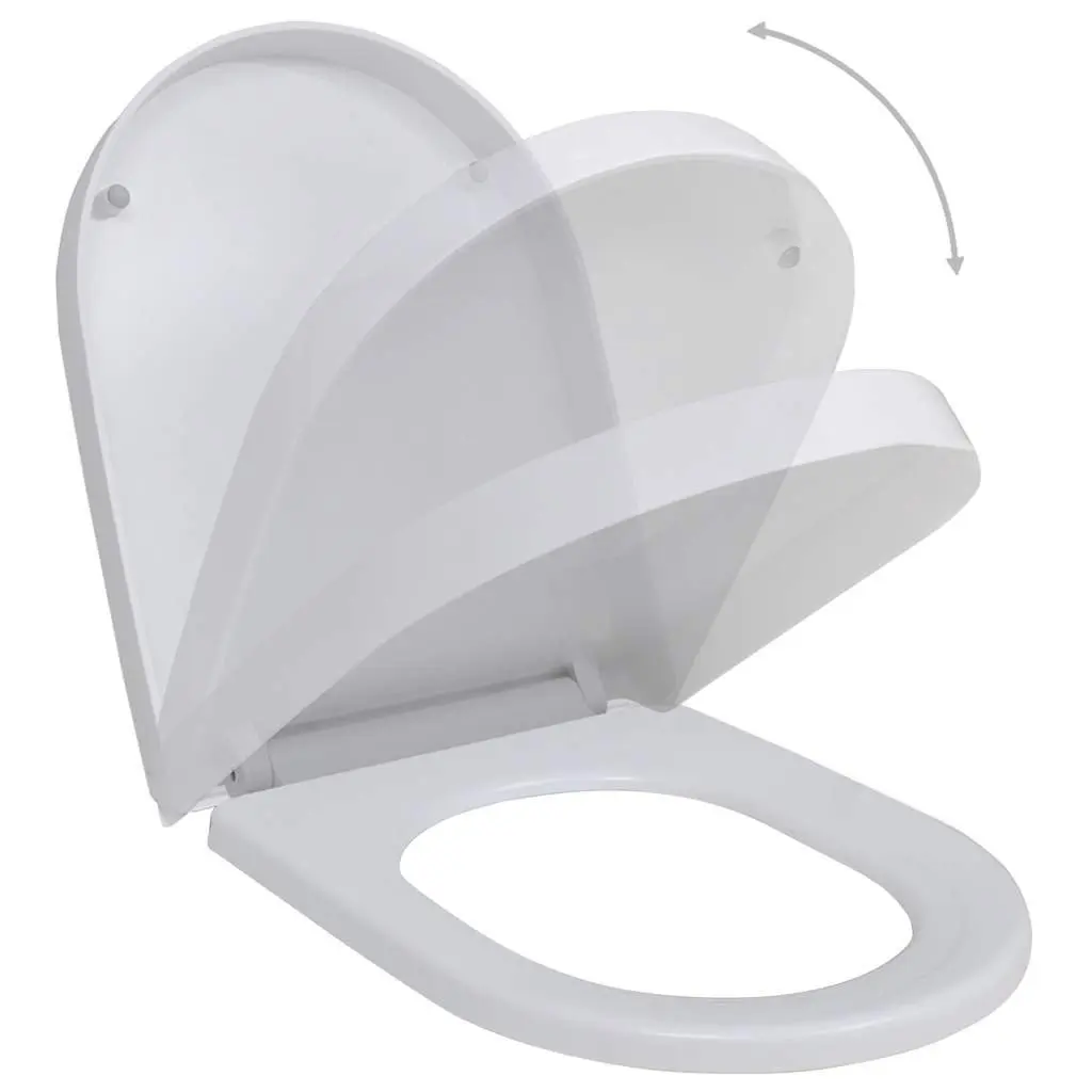 Toilet Seats Soft Close for Standard Bowl White Plastic 2 Pack