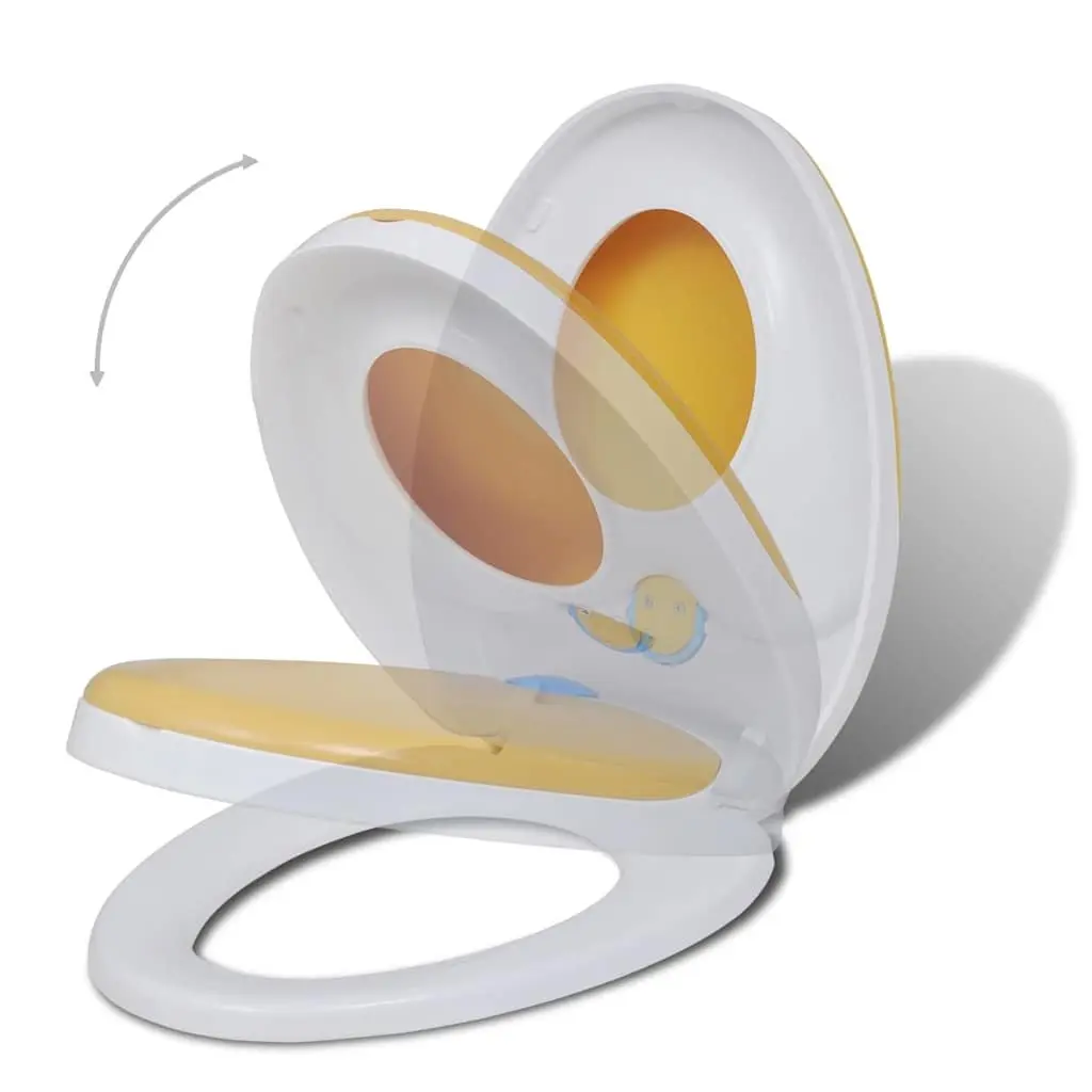 Toilet Seats Soft Close Lids Family Bathroom 2 Pack White Yellow
