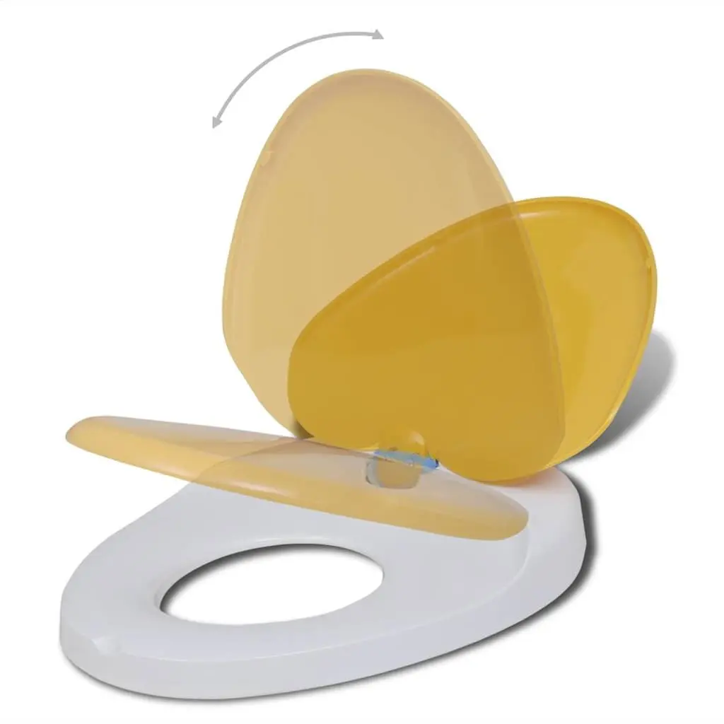 Toilet Seats Soft Close Lids Family Bathroom 2 Pack White Yellow