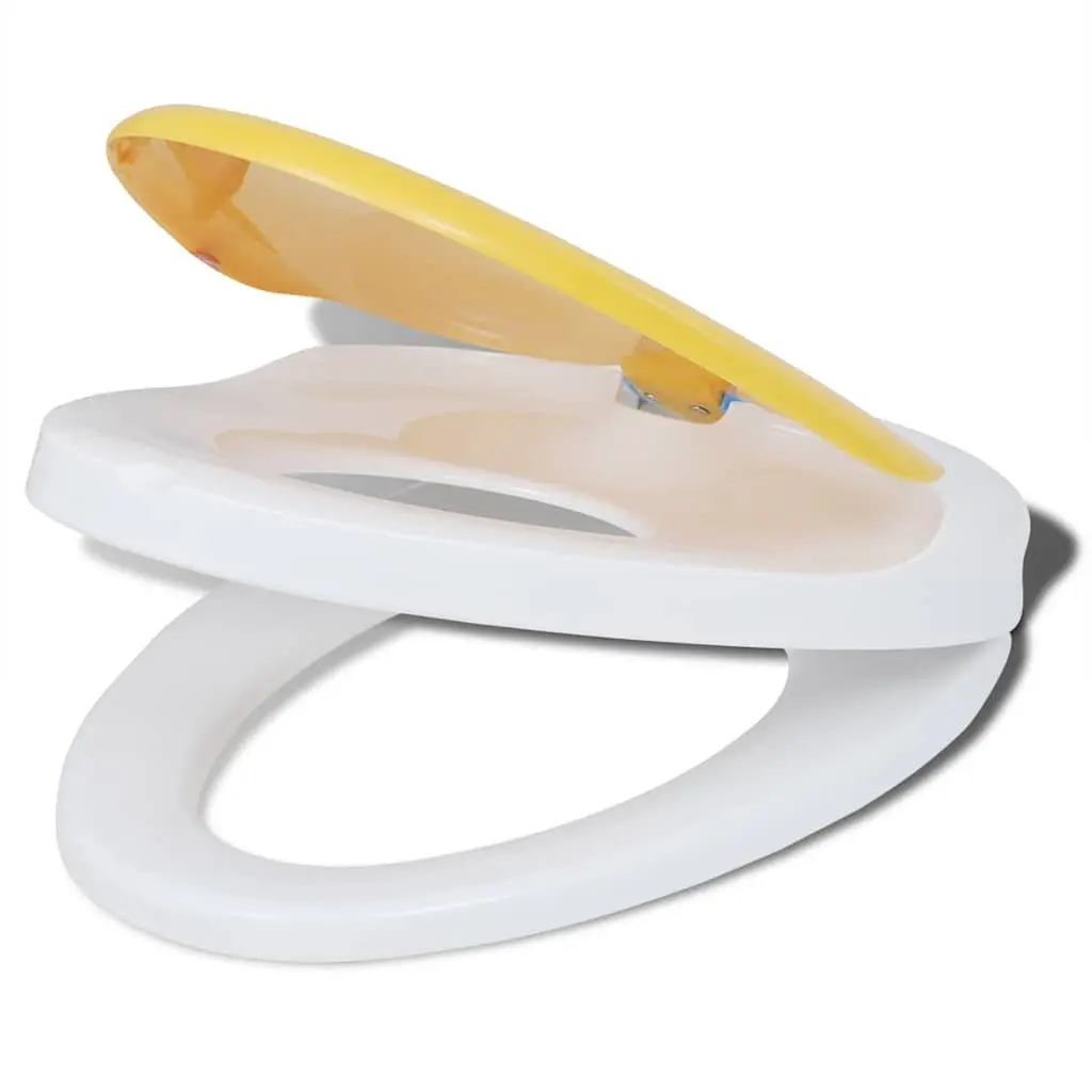 Toilet Seats Soft Close Lids Family Bathroom 2 Pack White Yellow