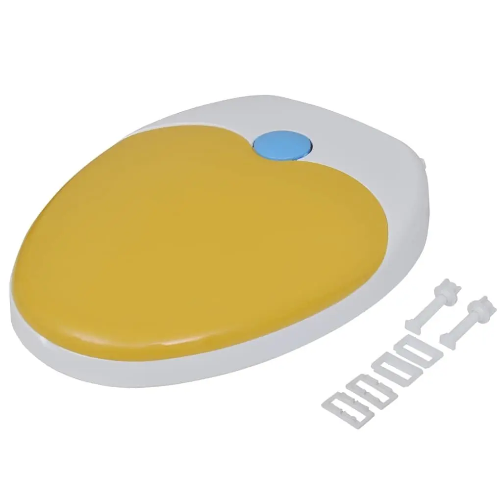 Toilet Seats Soft Close Lids Family Bathroom 2 Pack White Yellow
