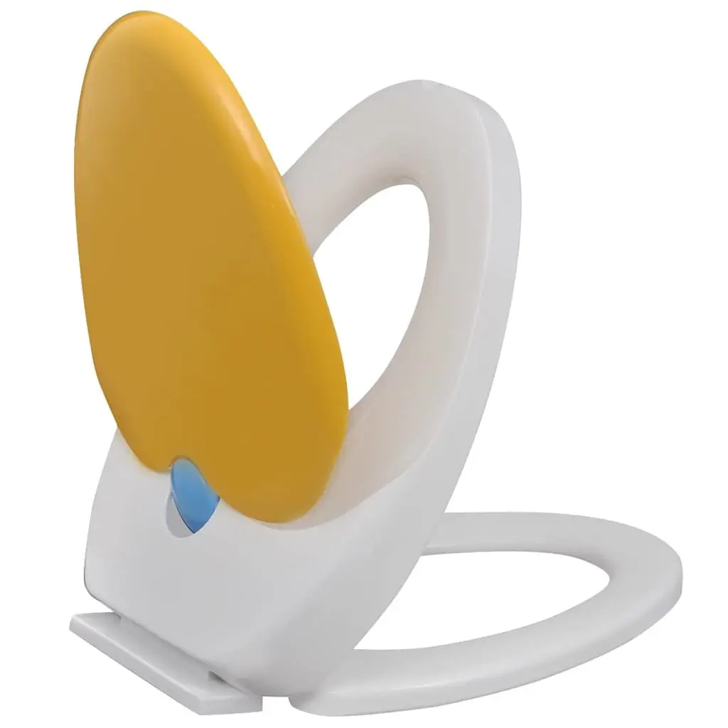 Toilet Seats Soft Close Lids Family Bathroom 2 Pack White Yellow