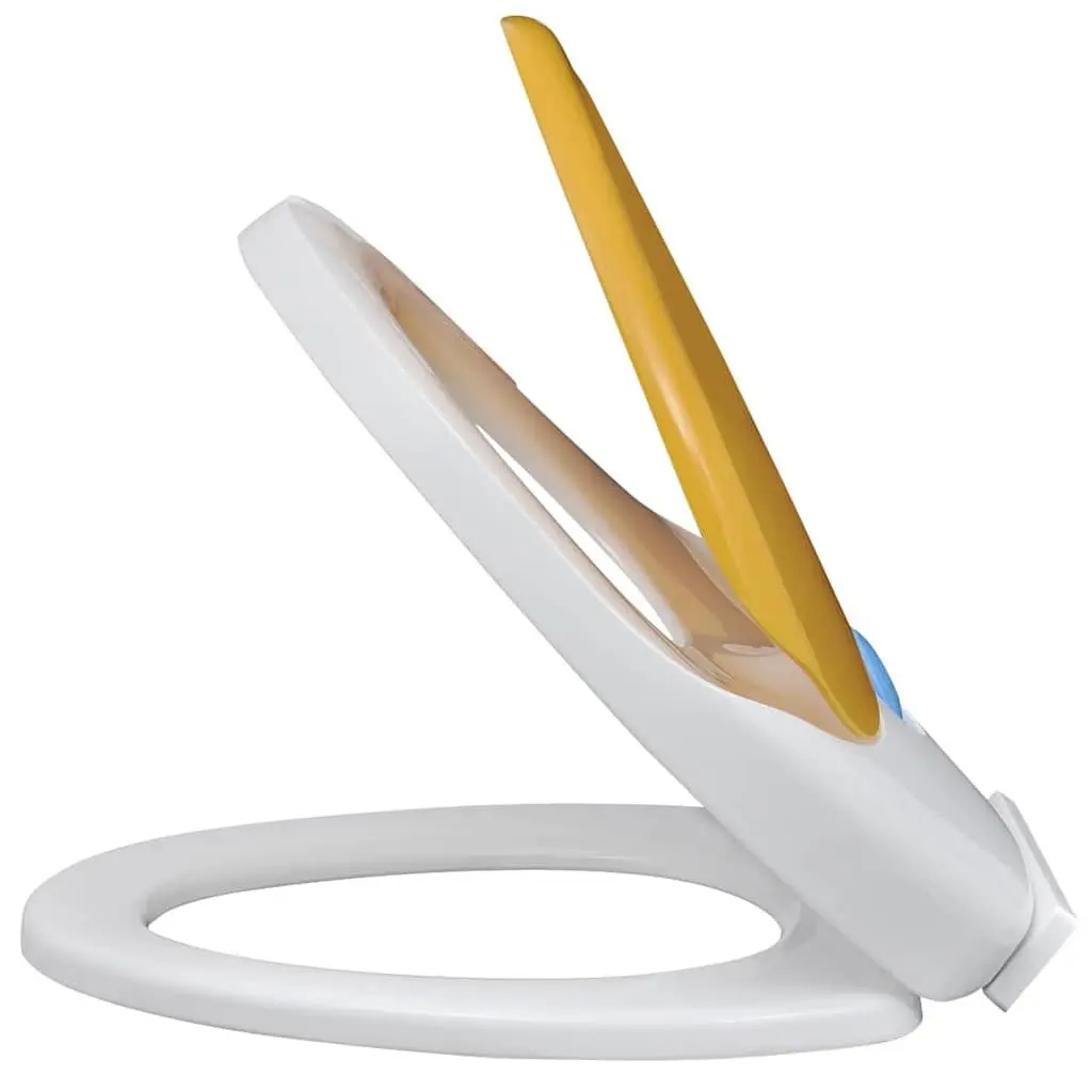Toilet Seats Soft Close Lids Family Bathroom 2 Pack White Yellow