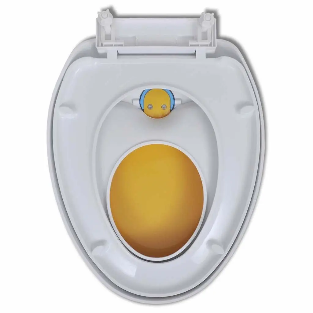 Toilet Seats Soft Close Lids Family Bathroom 2 Pack White Yellow