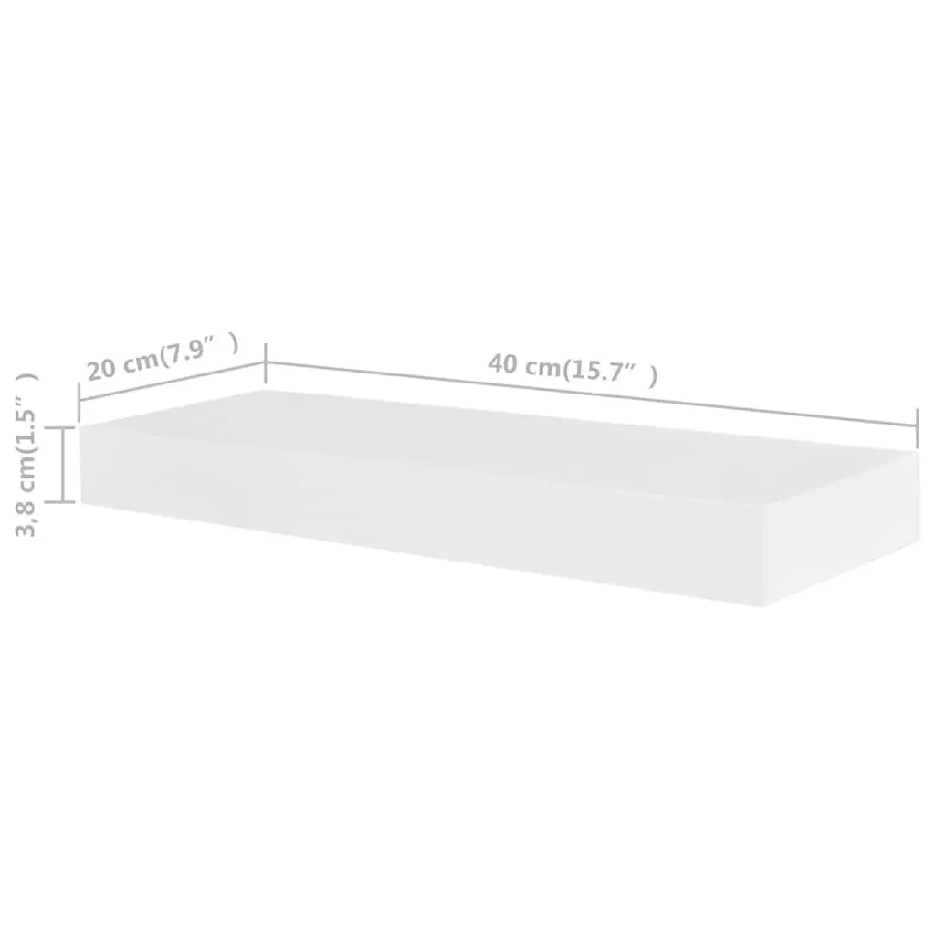 Wall Shelves Set of 4 White 40cm Floating Storage Display Home Decor