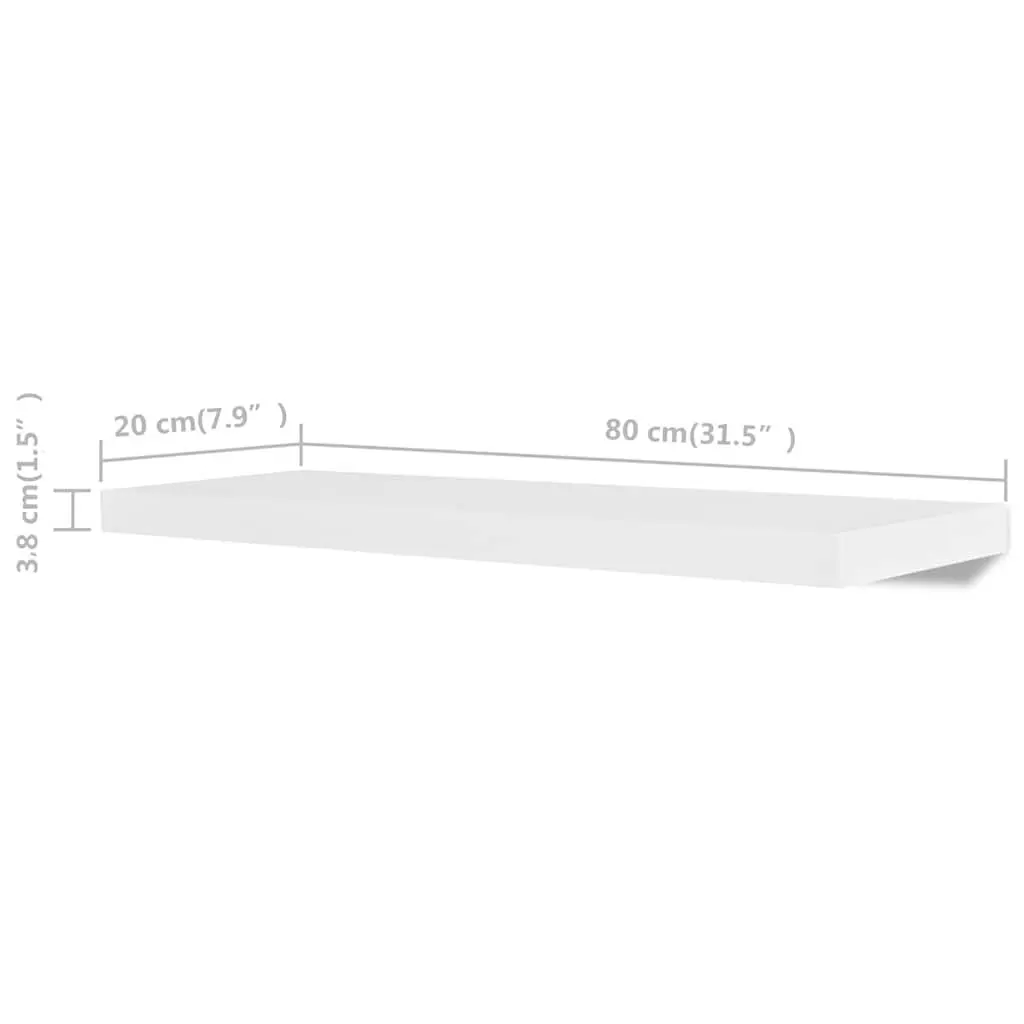 Wall Shelves for Home 80 cm White 4 Piece Floating Storage Display Unit